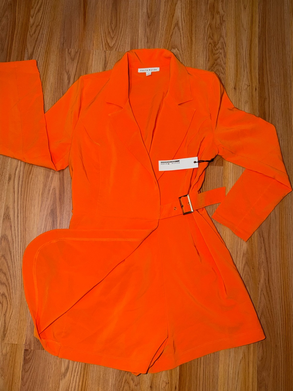 Fashion Nova Orange Tailored Romper Blazer